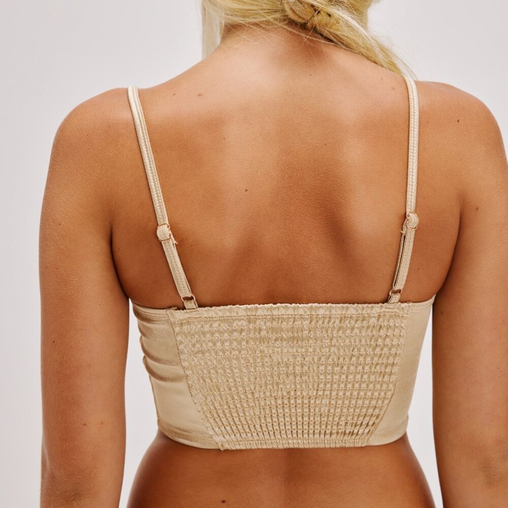 Free People GOLD Casino Royal Corset Bralette - Picture 2 of 8
